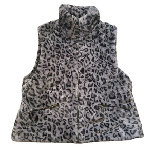 Chic Leopard Print Fleece Vest